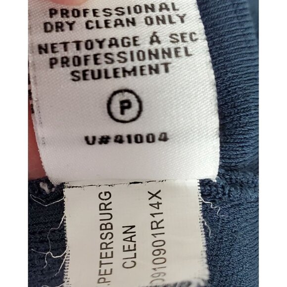 Y2K Diane Von Furstenberg Knit Dress Blue Fit Flare Scoop Neck Cap Slv Women S/M - Picture 10 of 10